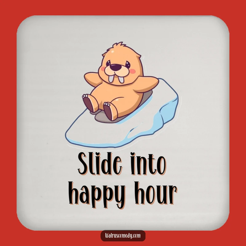 Funny Kawaii Walrus Icy Coaster: Protect Surfaces With Winter Fun