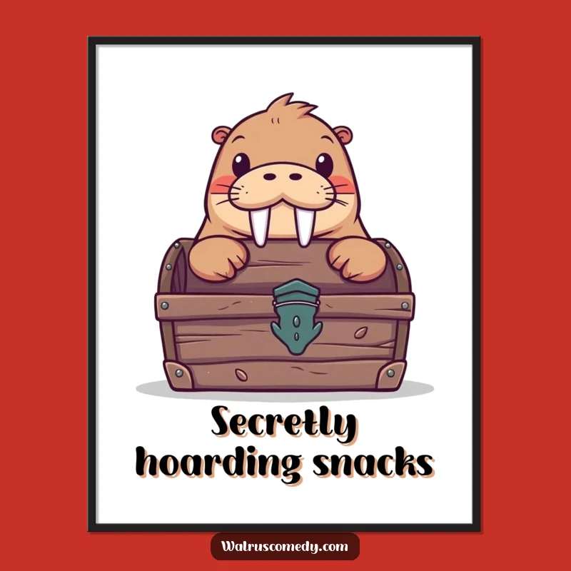 Funny Curious Walrus Poster: Peek into Adventure!