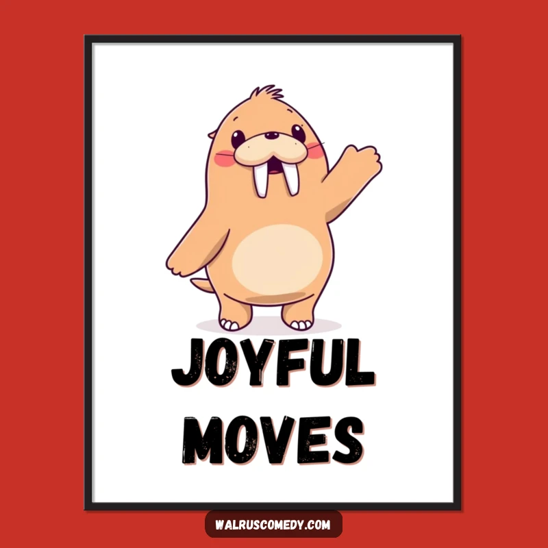 Funny Walrus Dance Poster: Flipping Fun Art, Decorate with Energy!