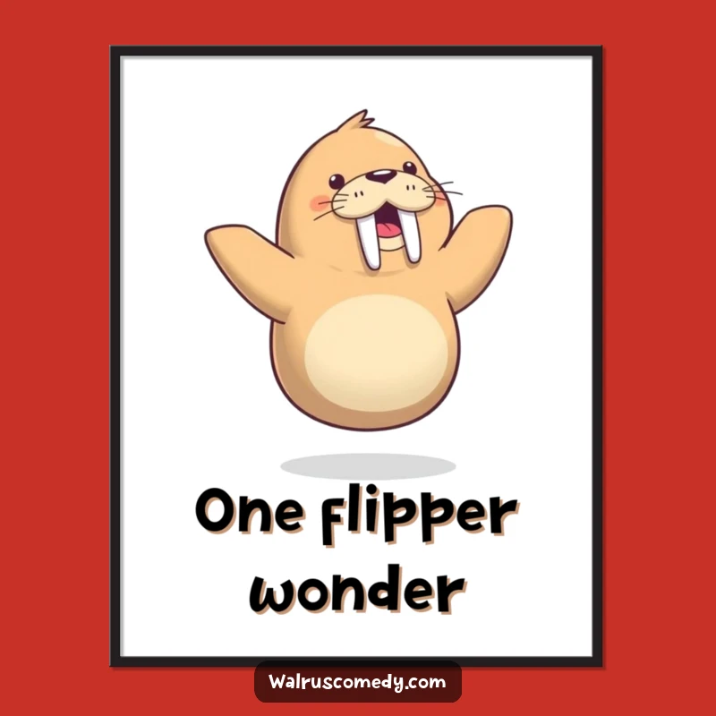 Funny Walrus Dance Poster: Joyful Flipper Art for Your Wall!