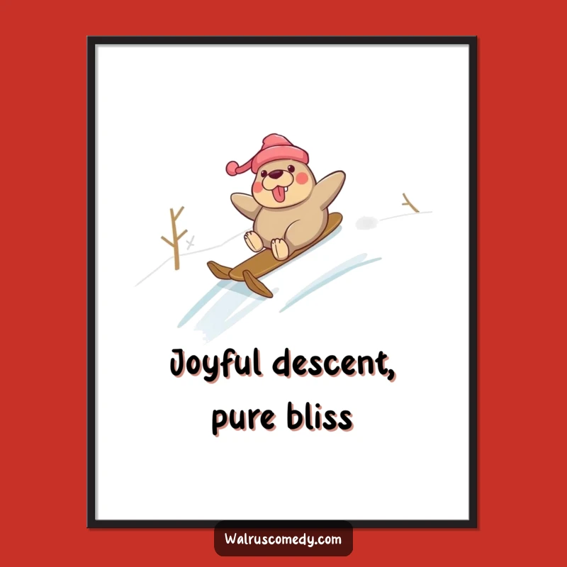 Funny Snow Walrus Poster: Hilarious Winter Wall Art Print Gift!