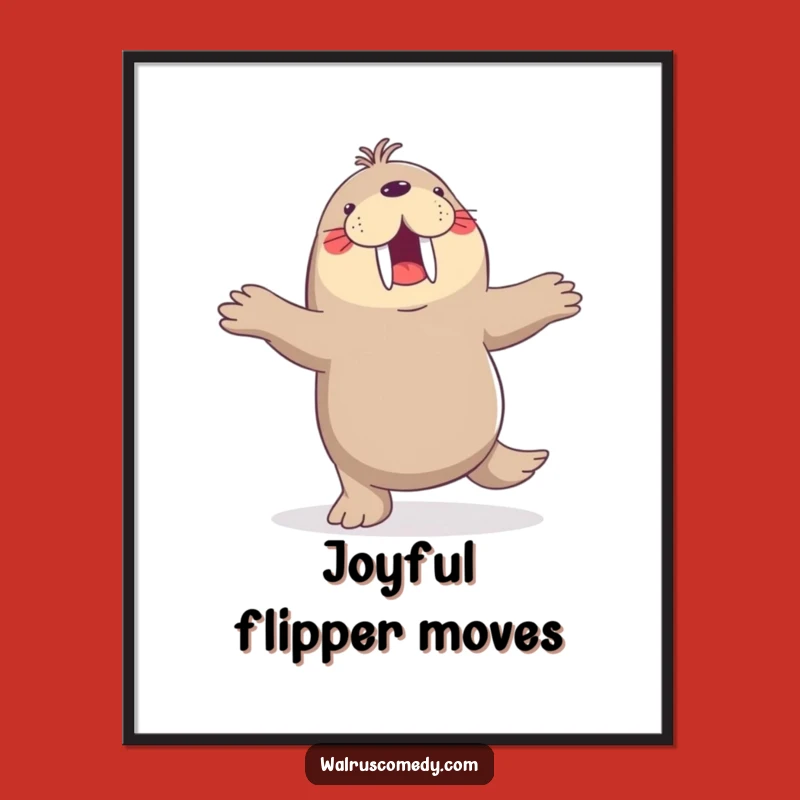 Funny Walrus Dance Poster: Joyful Jig Wall Art for Happy Spaces