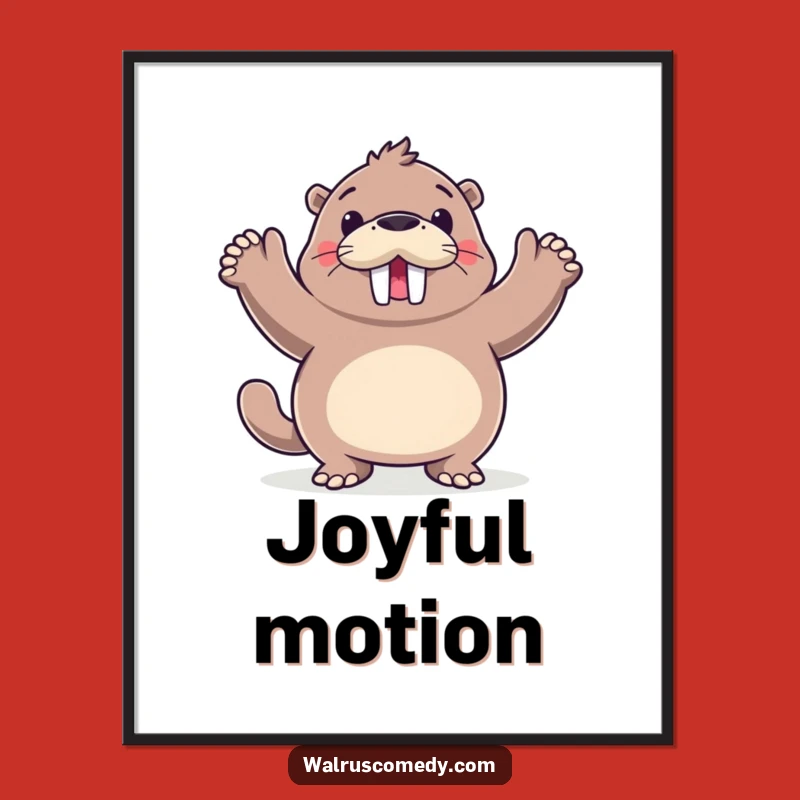 Funny Walrus Happy Dance Poster - Bring Joyful Energy to Your Walls!