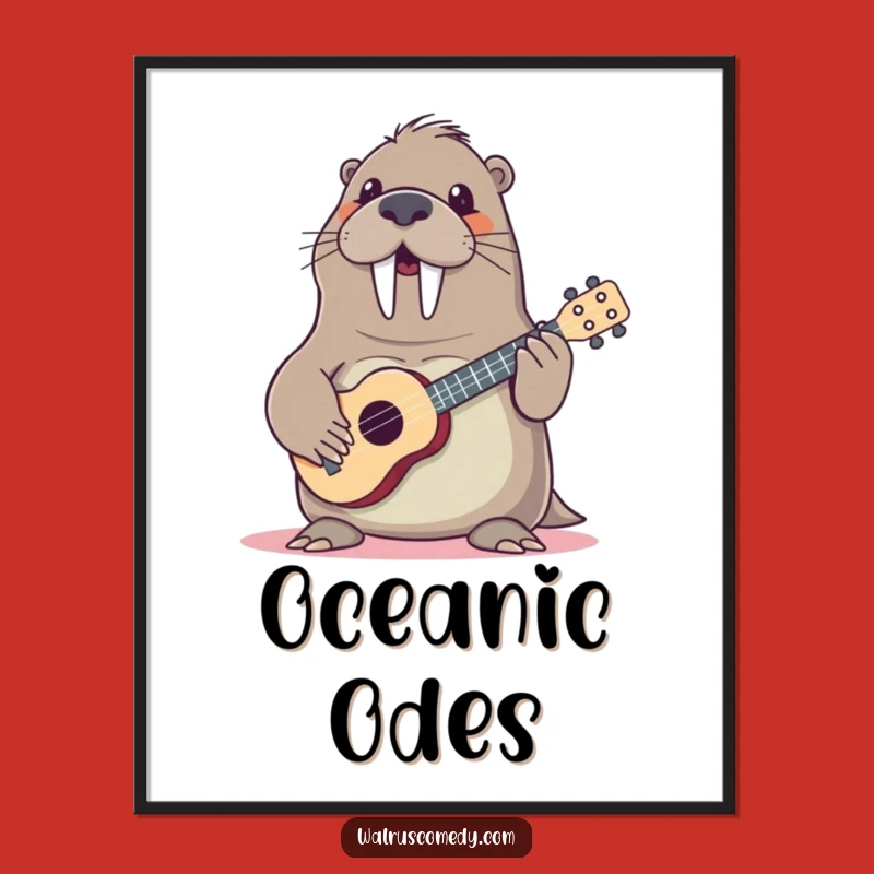 Funny Walrus Ukulele Poster - Add Cheerful Vibes to Your Wall Art!