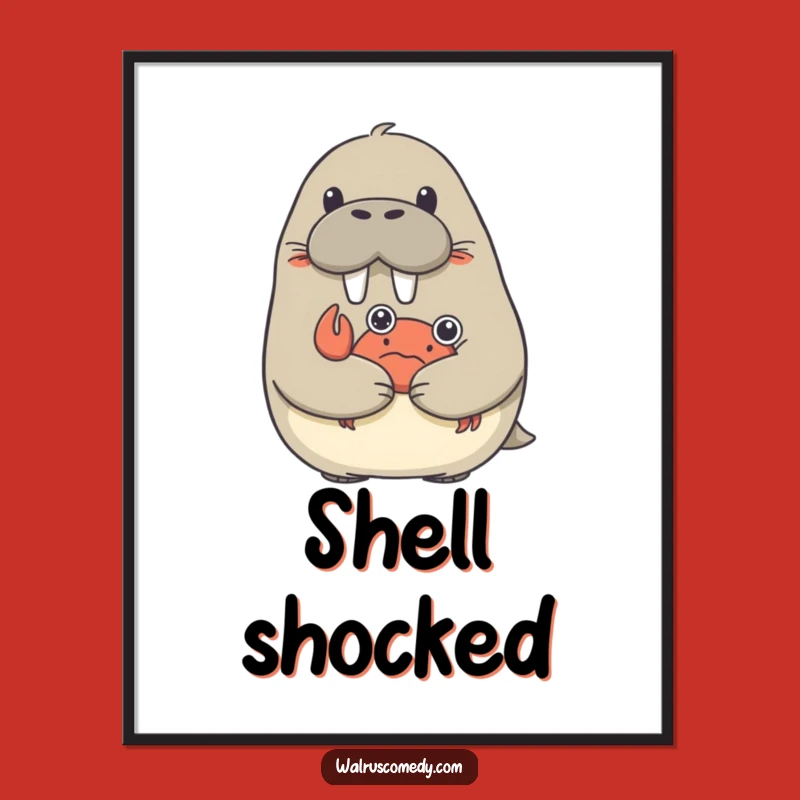 Funny Walrus Hug Poster - Adorable Wall Art for Animal Lovers