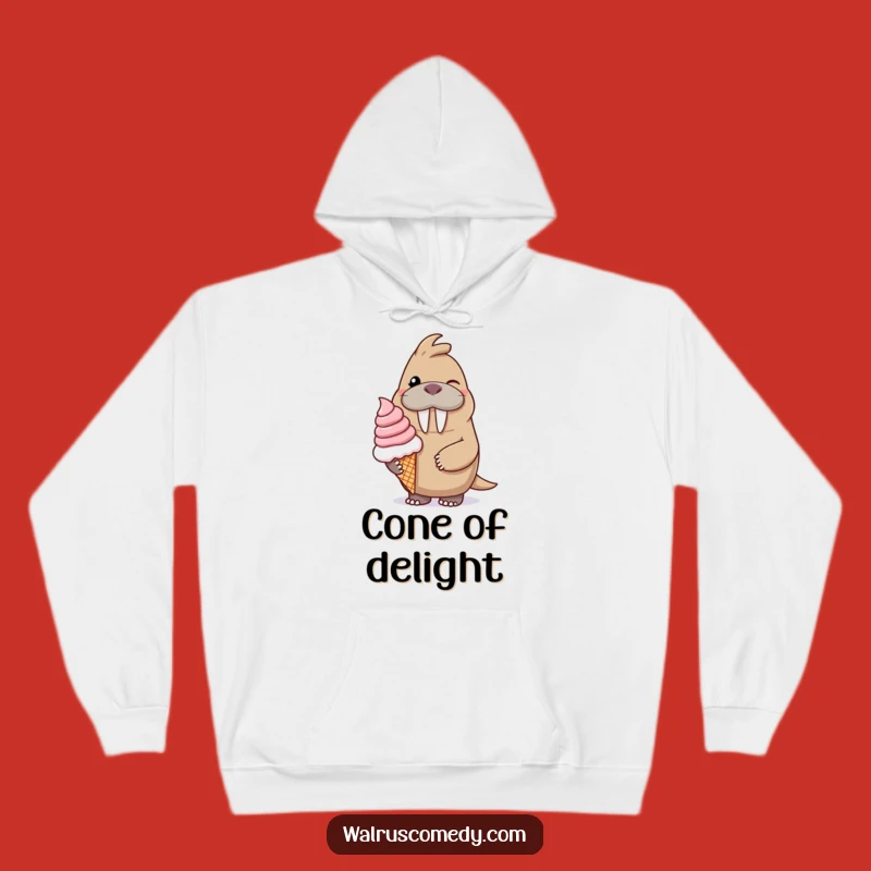 Cozy Funny Walrus Ice Cream Hoodie: Warm Up with Hilarious Sweetness and Comfort