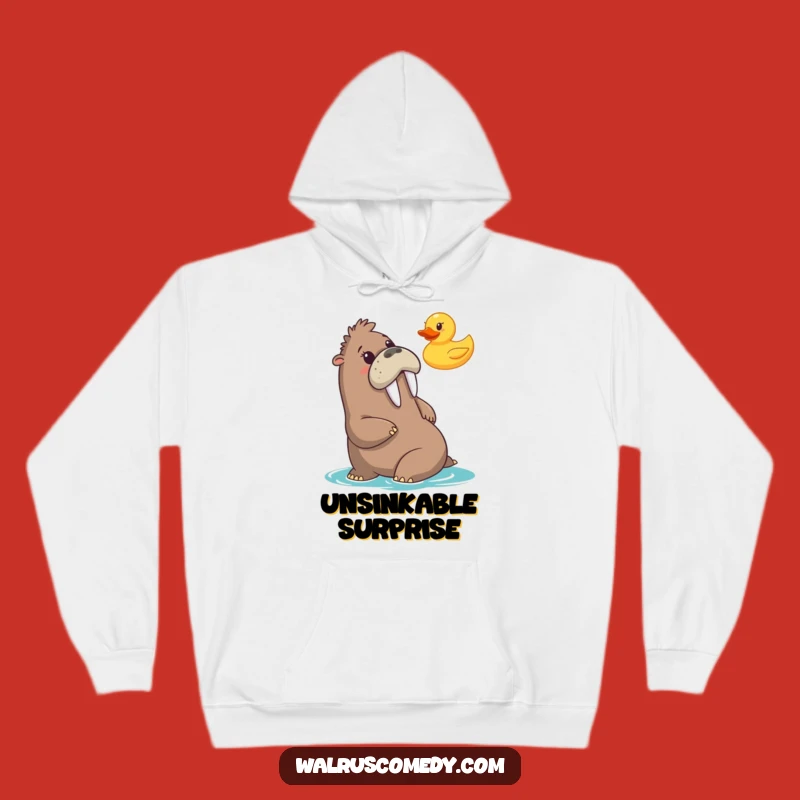 Cozy Funny Walrus Duck Surprise Hoodie: Warm Reaction Gift