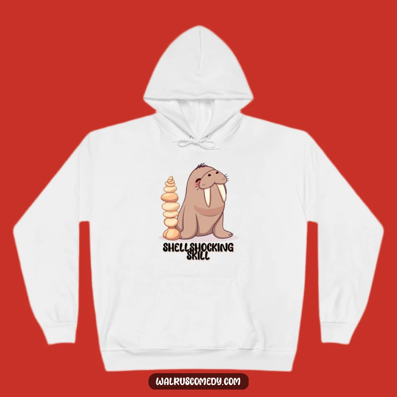 Cozy Funny Walrus Seashell Hoodie: Warm Up with Hilarious Ocean-Themed Comfort