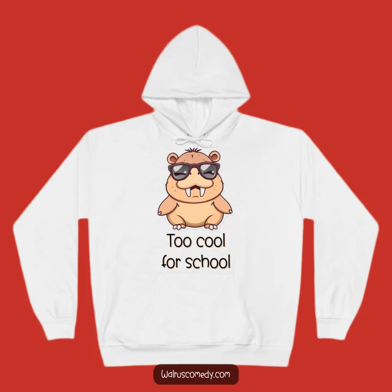 Cozy Funny Walrus Sunglasses Hoodie, Warm Humorous Gift for Chilly Days