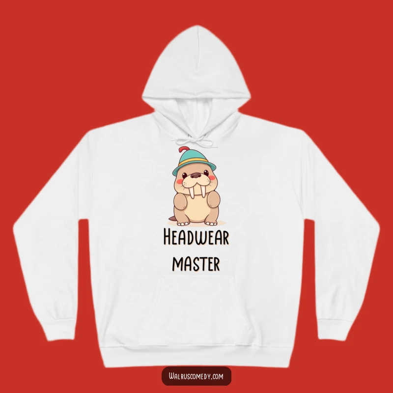 Funny Walrus Hat Trick Hoodie, Cozy Whimsical Design, Ideal Funny Gift