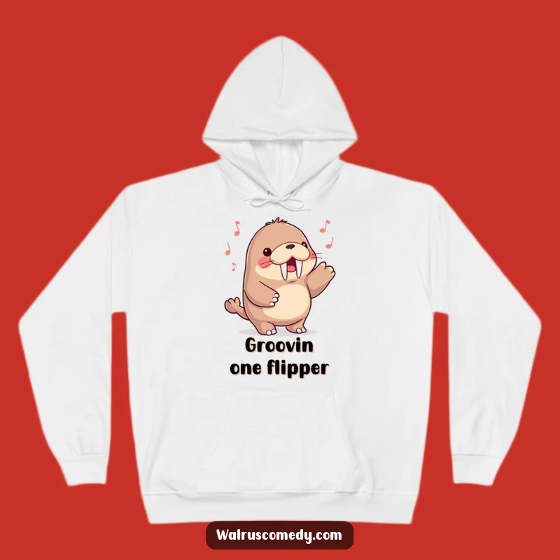 Cozy Funny Kawaii Walrus Hoodie - Feel the Music!