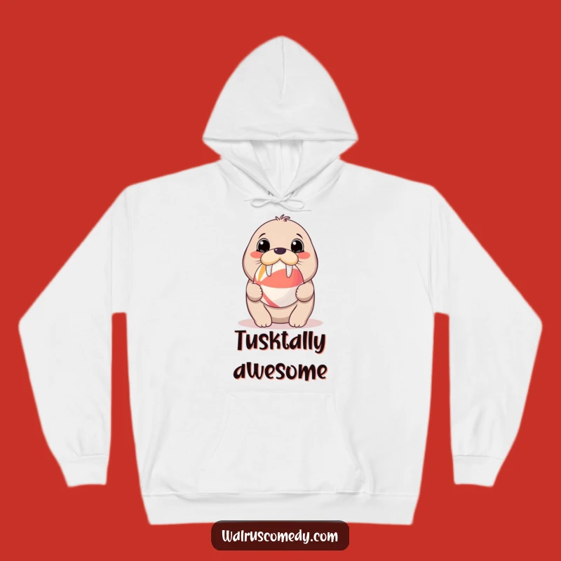 Kawaii Walrus Beach Ball Hoodie - Cozy Cuteness, Perfect Funny Gift