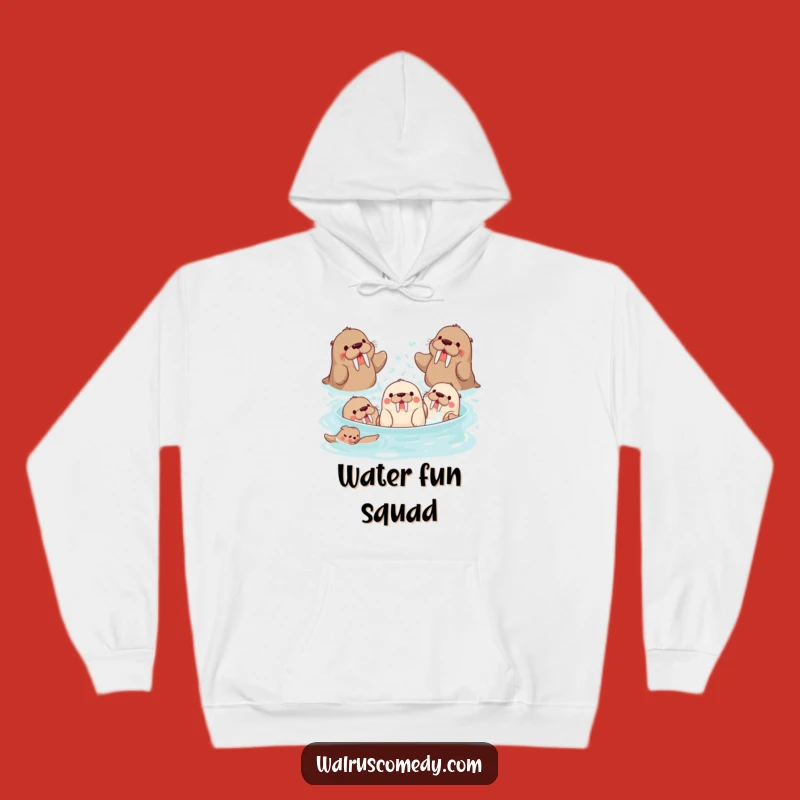 Funny Walrus Hoodie - Splash Party Comfort, Ideal Funny Gift for Fun Lovers
