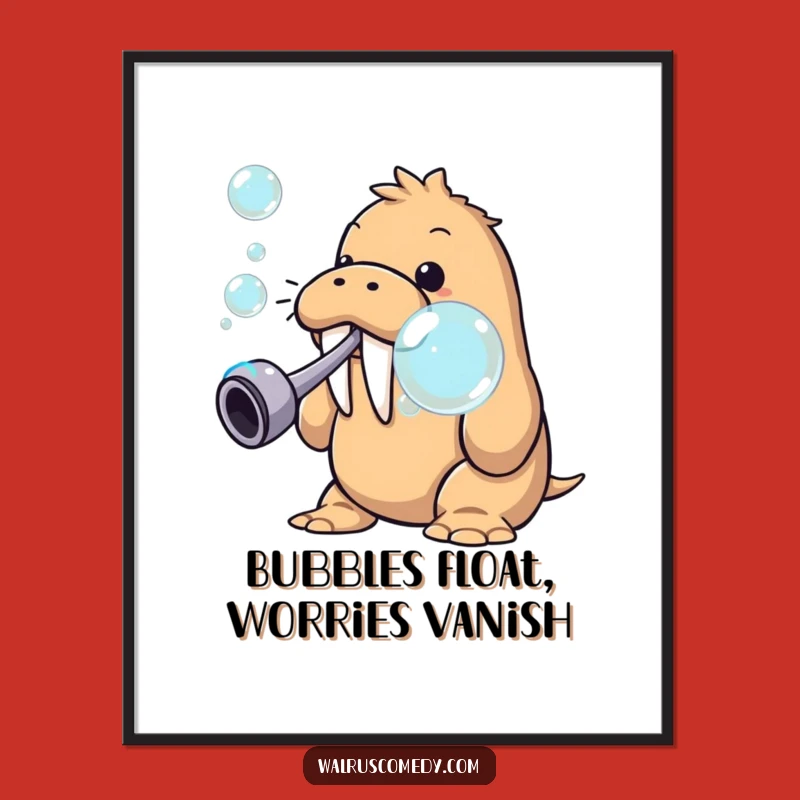 Free Printable Wall Art: Bubble-Blowing Walrus - Whimsical Downloadable Decor!