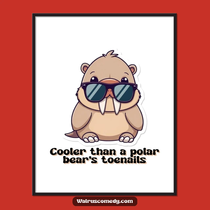 Funny Free Printable Wall Art: Cool Kawaii Walrus Relaxing - Chill Decor