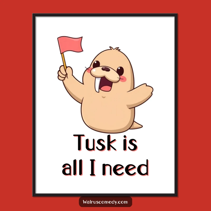 Free Printable Kawaii Walrus Wall Art: Funny Downloadable Decor for Cheerful Spaces