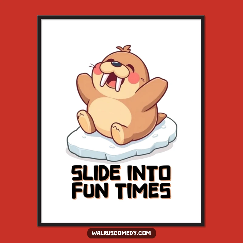 Free Printable Wall Art: Excited Walrus Joy, Hilarious Downloadable Art for Your Walls!