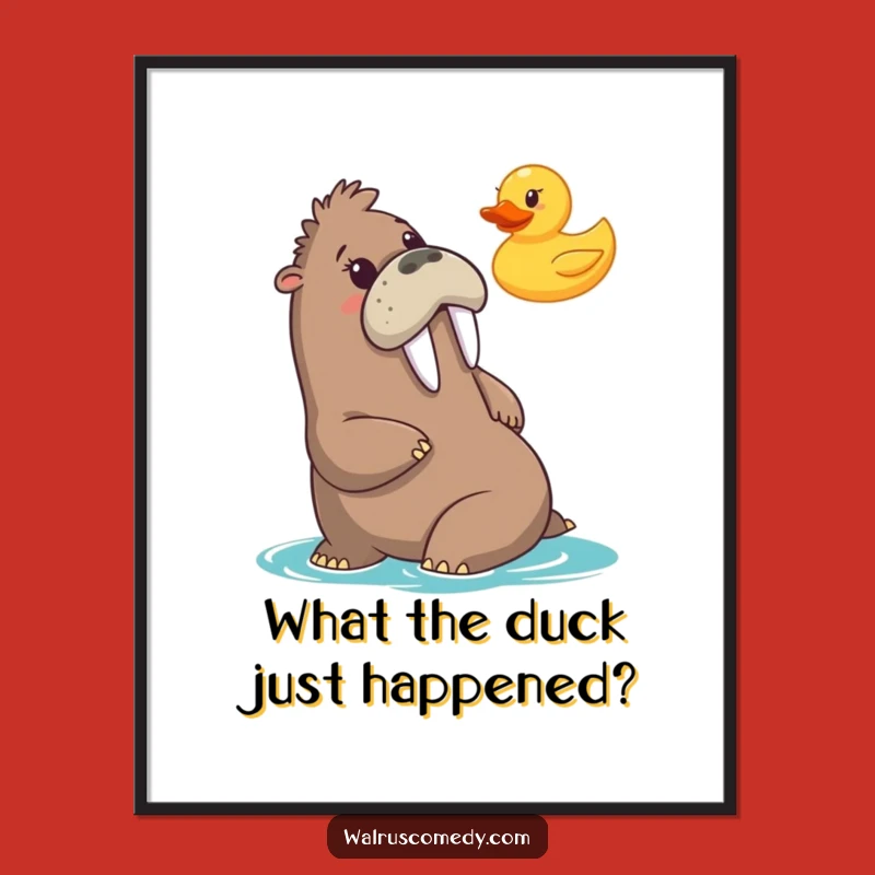 Free Printable Wall Art: Surprised Walrus & Duck - Hilarious Download!