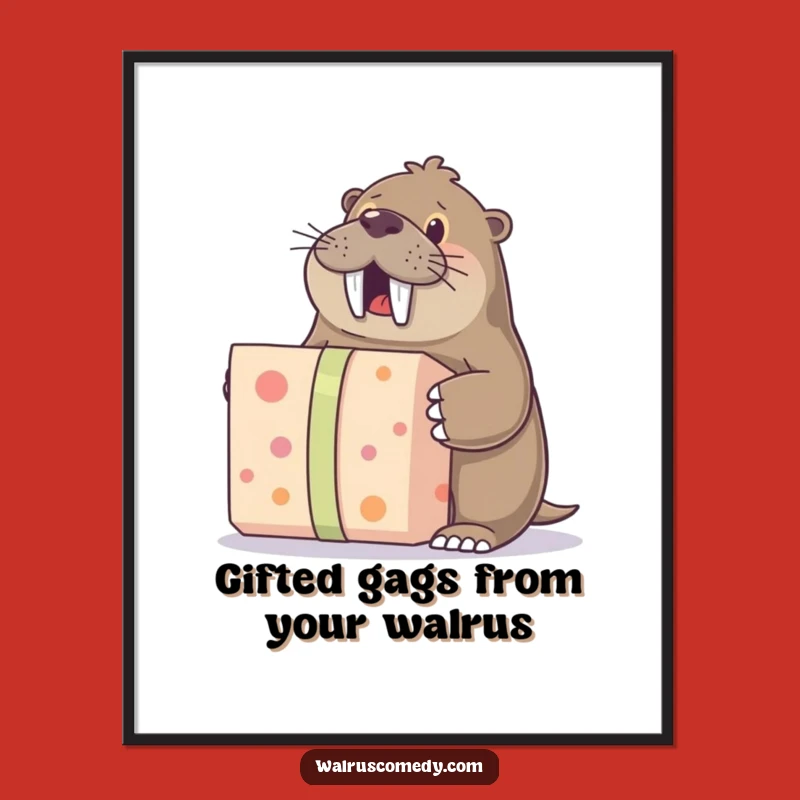 Free Printable Wall Art: Funny Walrus Gift Excitement - Quirky Downloadable Decor