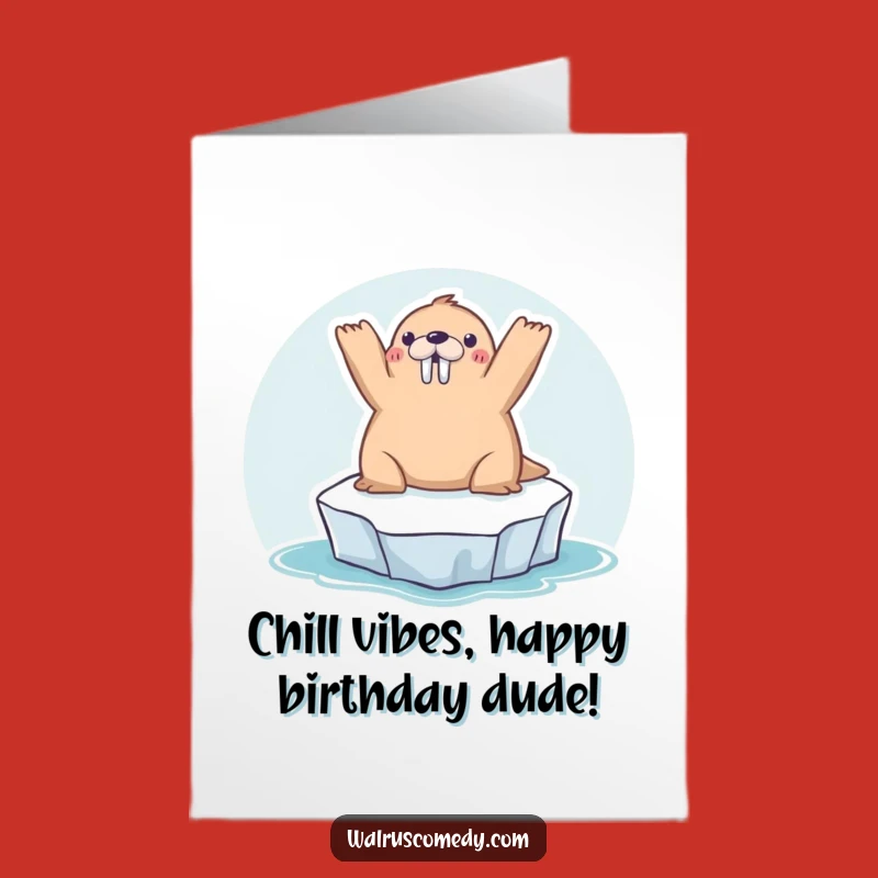 Free Printable Birthday Card: Kawaii Walrus Sunbeam Fun, Hilarious Downloadable Gift