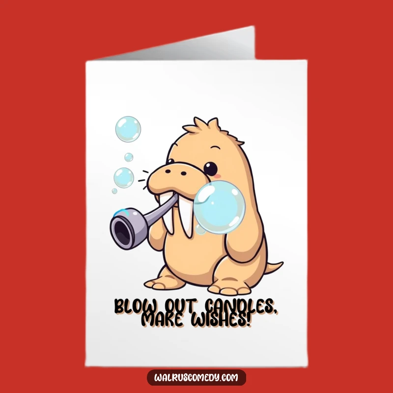 Free Printable Birthday Card: Bubble-Blowing Walrus Fun - Instant Download Gift!