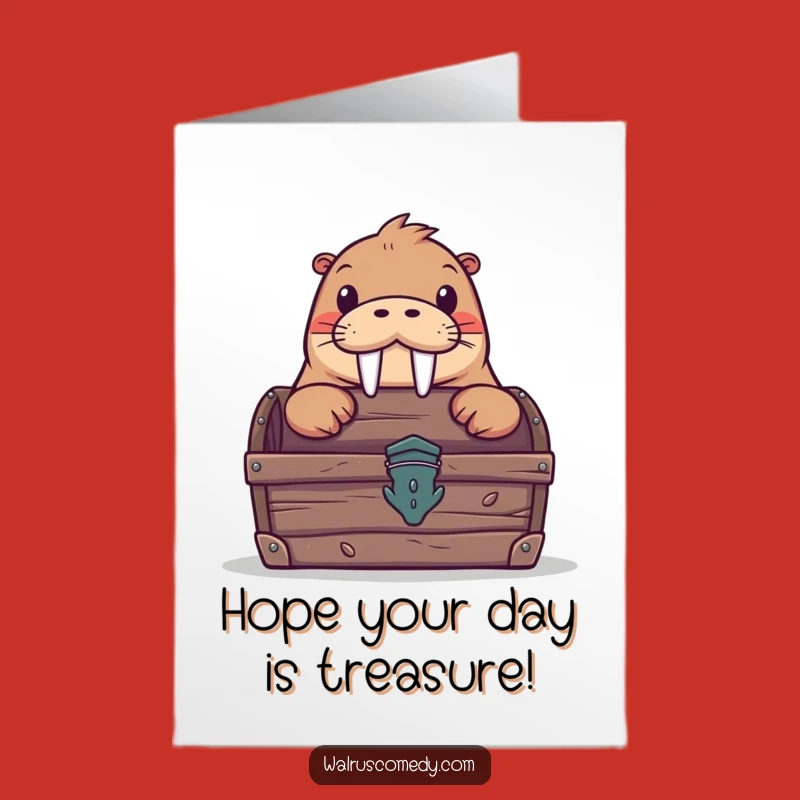 Free Printable Birthday Card: Curious Walrus Treasure Hunt - Downloadable DIY Gift!