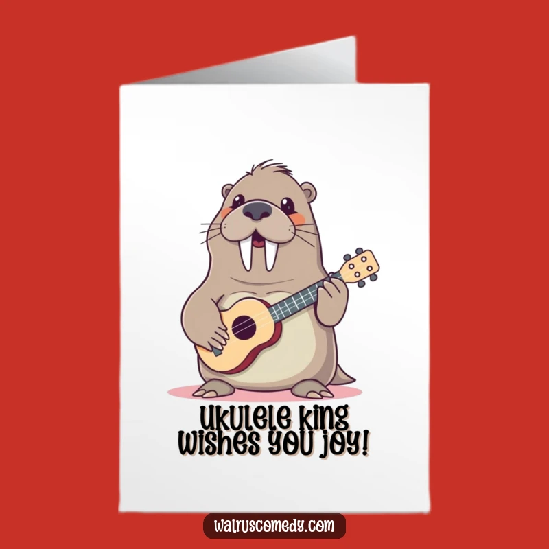 Free Printable Birthday Card: Funny Walrus Ukulele Player - Instant Download Gift!
