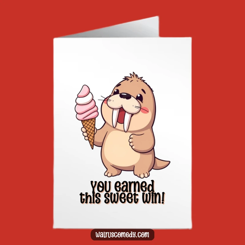Free Printable Congrats Card: Walrus Ice Cream, Awesome DIY Downloadable Gift