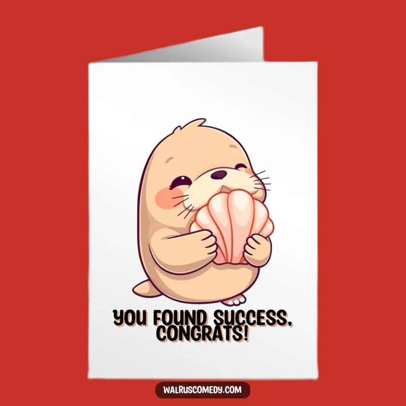 Free Printable Congrats Card: Winking Walrus Finds Treasure - DIY Celebration