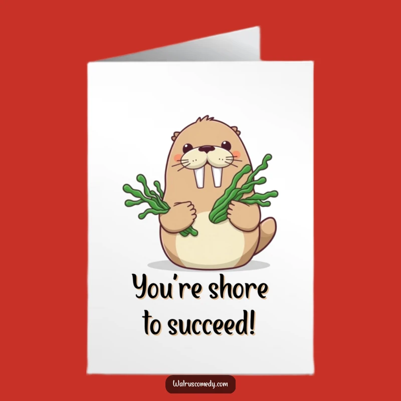 Free Printable Congrats Card: Seaweed Walrus Congrats, Thoughtful Downloadable Gift