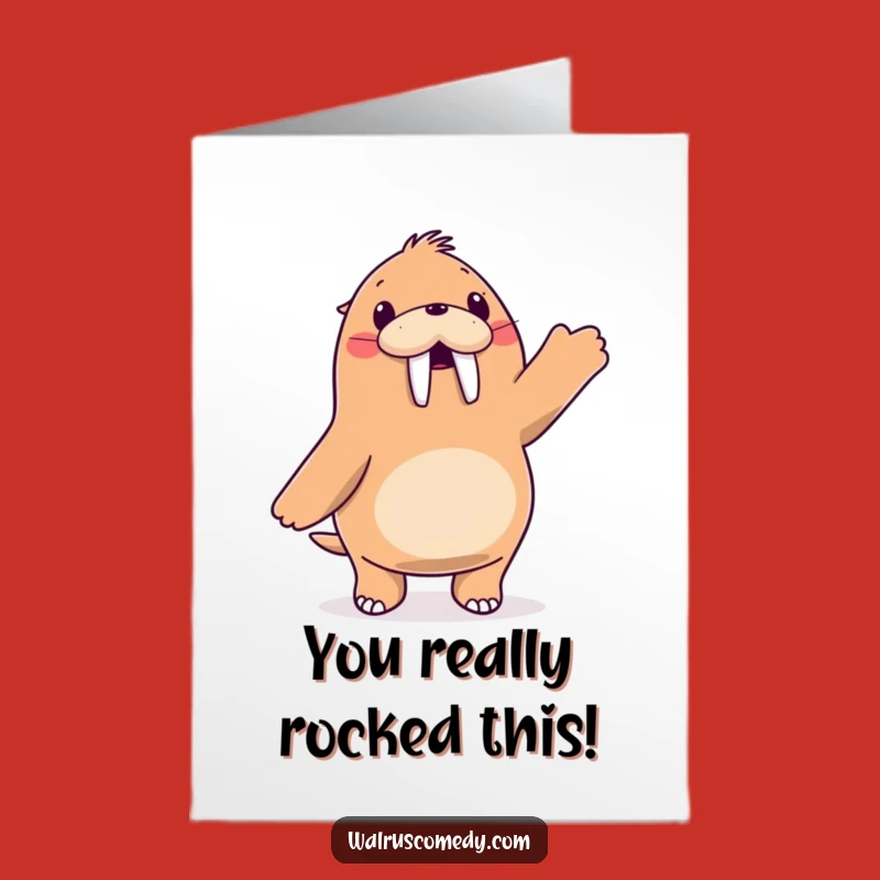 Hilarious Free Printable Congrats Card: Dancing Walrus, Downloadable Gift