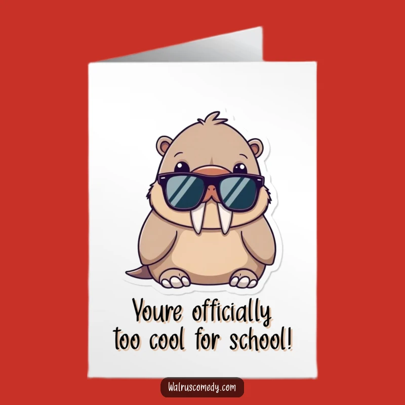 Free Printable Congrats Card: Cool Walrus Celebrating - DIY Style