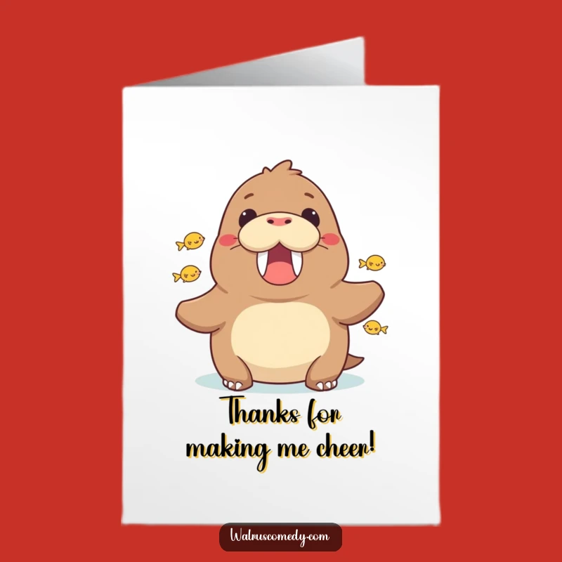 Free Printable Thank You Card: Cheerful Walrus Thanks - Print at Home!