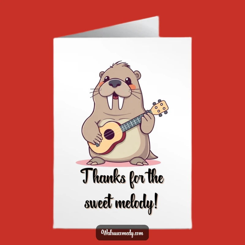 Free Printable Thank You Card: Musical Walrus Expressing Gratitude - Print at Home!