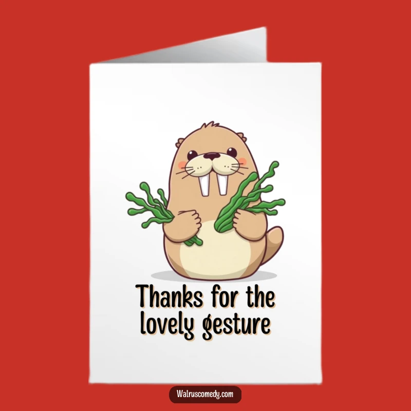 Free Printable Thank You Card: Seaweed Bloom Walrus, Sweet Downloadable Gift