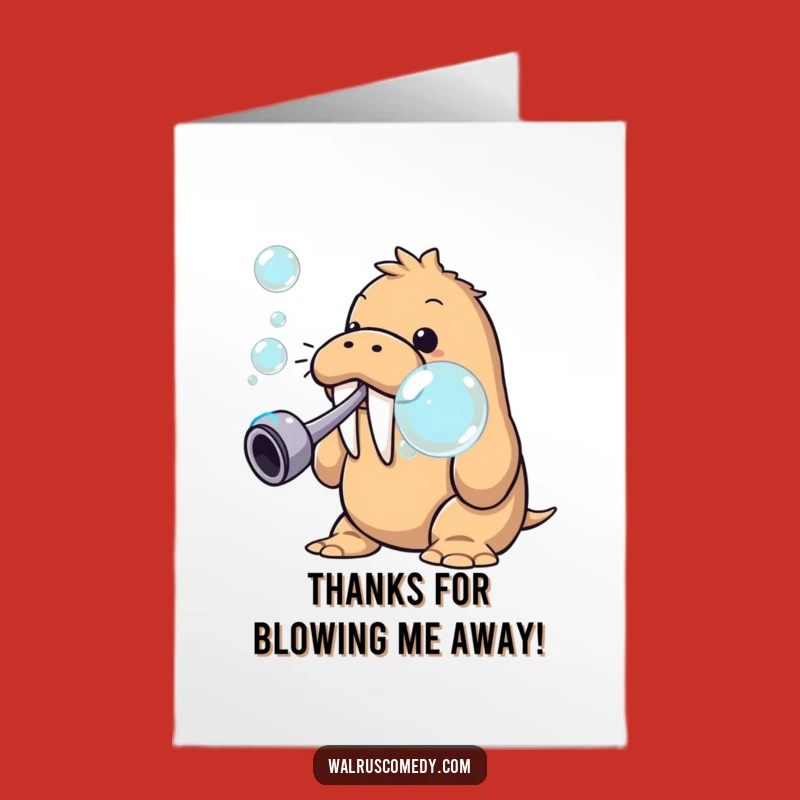 Free Printable Thank You Card: Bubbly Walrus Thanks - Print at Home!