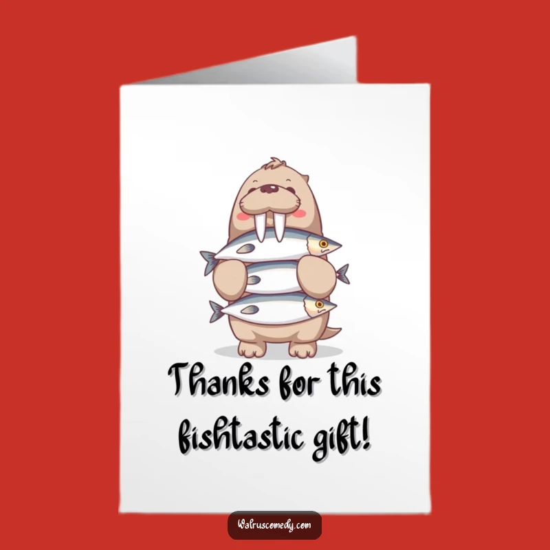 Free Printable Thank You Card: Quirky Walrus Fish - Express Gratitude Digitally