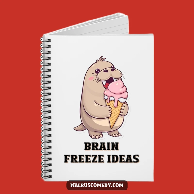 Funny Walrus Ice Cream Notebook: Cheerful Cone Journal for Sweet Ideas