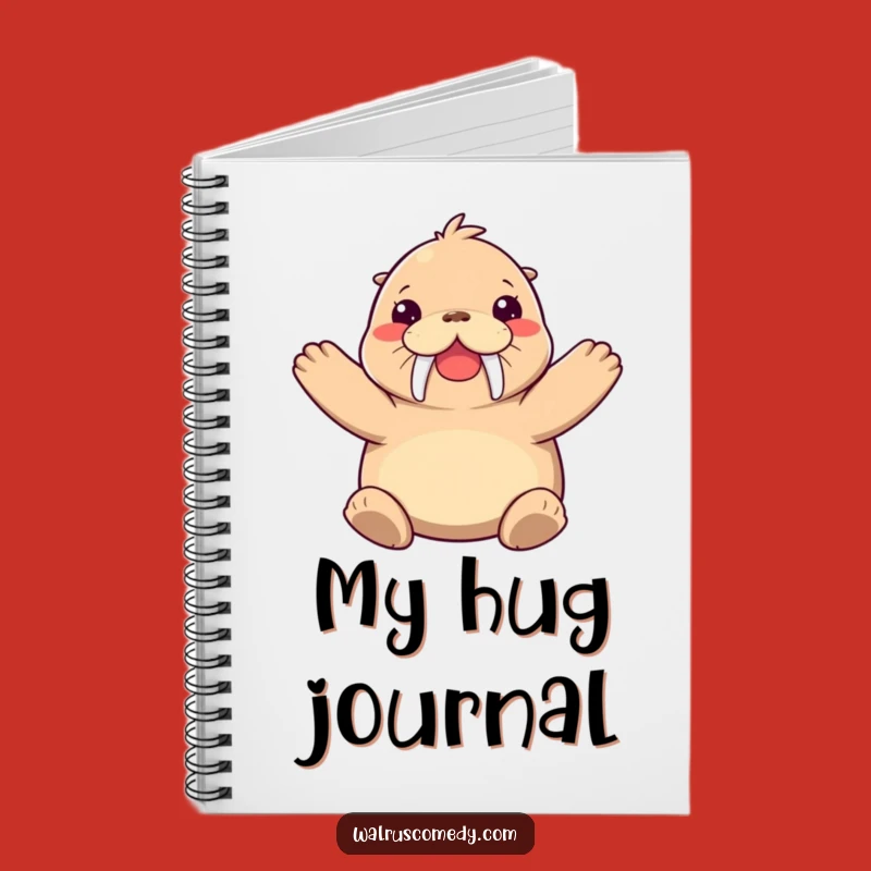 Funny Joyful Walrus Hug Notebook: Fill Pages with Warm Thoughts