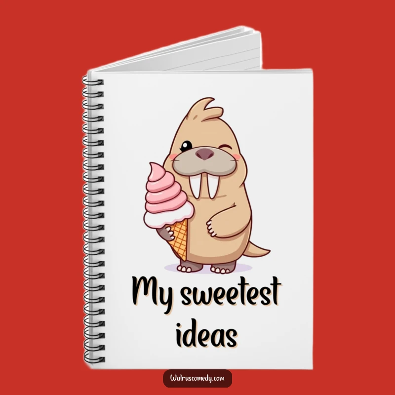 Funny Walrus Ice Cream Notebook: Jot Down Sweet Ideas with Hilarious Flair