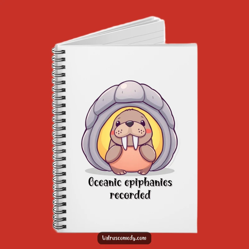Funny Walrus Shell Notebook, Humorous Journal Gift for Creative Ideas