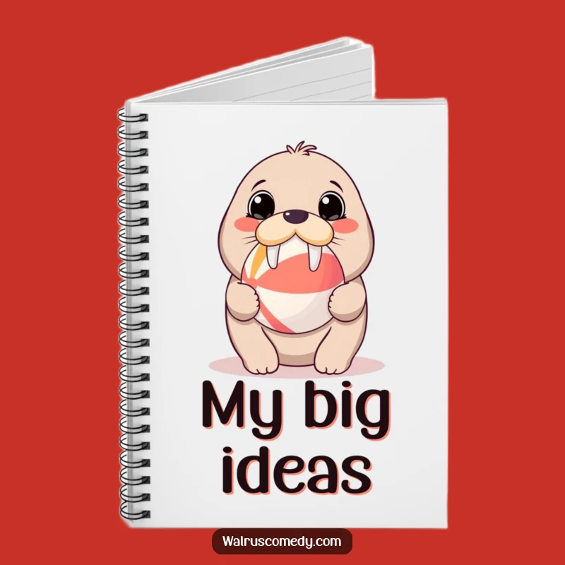 Kawaii Walrus Beach Ball Notebook - Jot Down Cute Ideas, Perfect Funny Gift