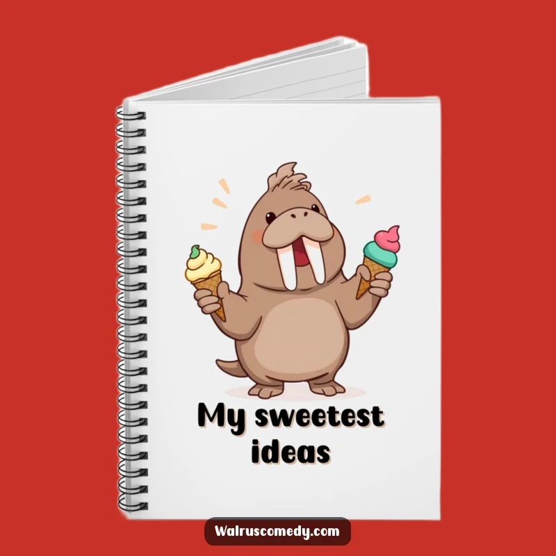 Funny Walrus Juggling Ice Cream Notebook: Hilarious Journal for Sweet Ideas