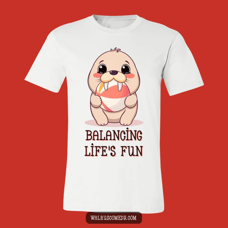 Kawaii Walrus Beach Ball T-Shirt - Cute and Funny Animal Gift for All