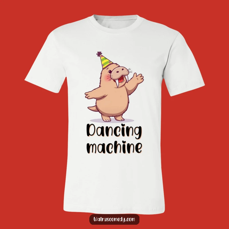 Funny Walrus Party Dance T-Shirt - Cheerful Cartoon Walrus Apparel, Perfect Funny Gift