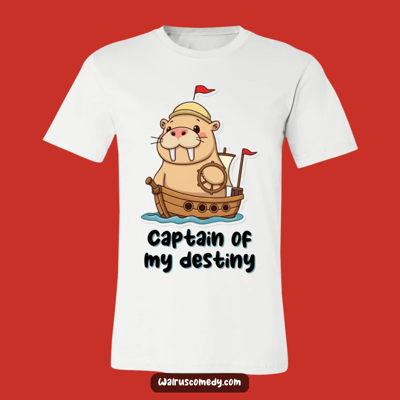 Funny Adventurous Walrus Ship T-Shirt: Sail Through Life with Humor