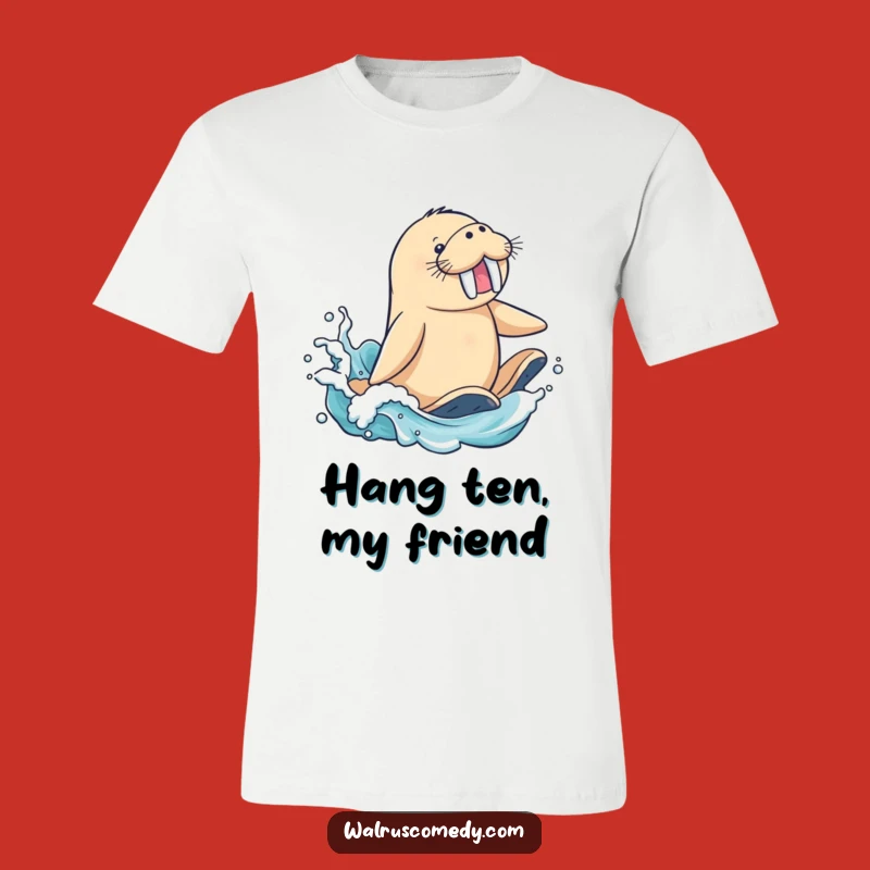 Funny Surfing Walrus T-Shirt - Hilarious Ocean Adventure Graphic Tee Gift