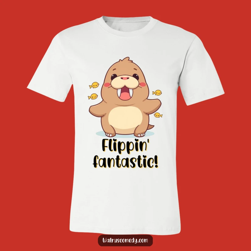Funny Walrus Cheering T-Shirt - Wear Your Enthusiasm!