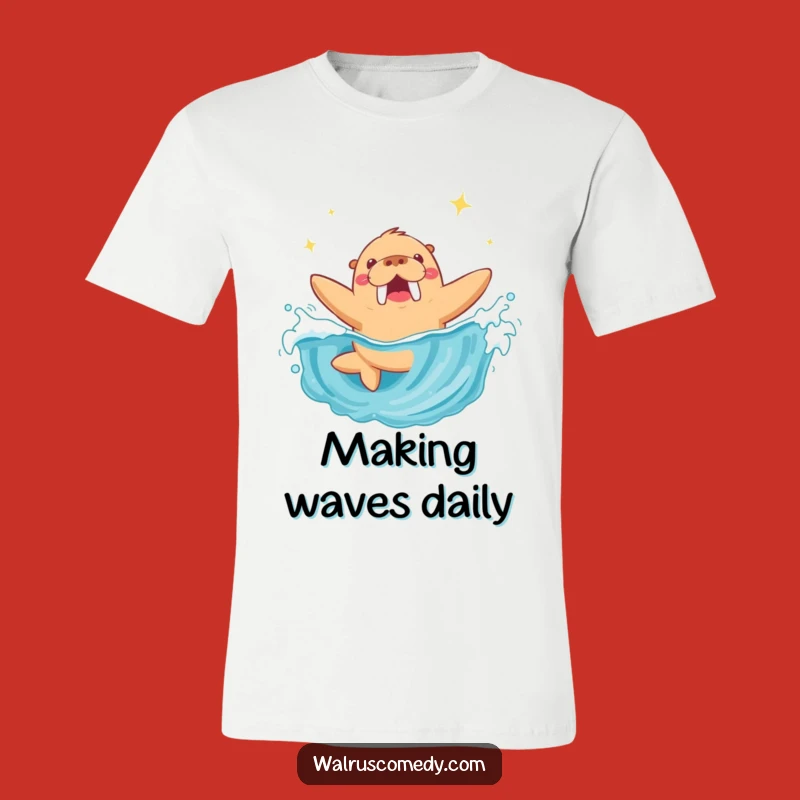 Funny Walrus Diving Wave T-Shirt: Hilarious Beach Party Apparel