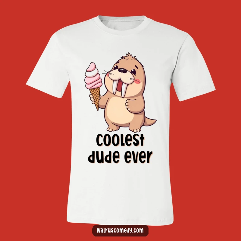 Funny Walrus Ice Cream T-Shirt: Share the Sweetness, Awesome Summer Funny Gift Tee